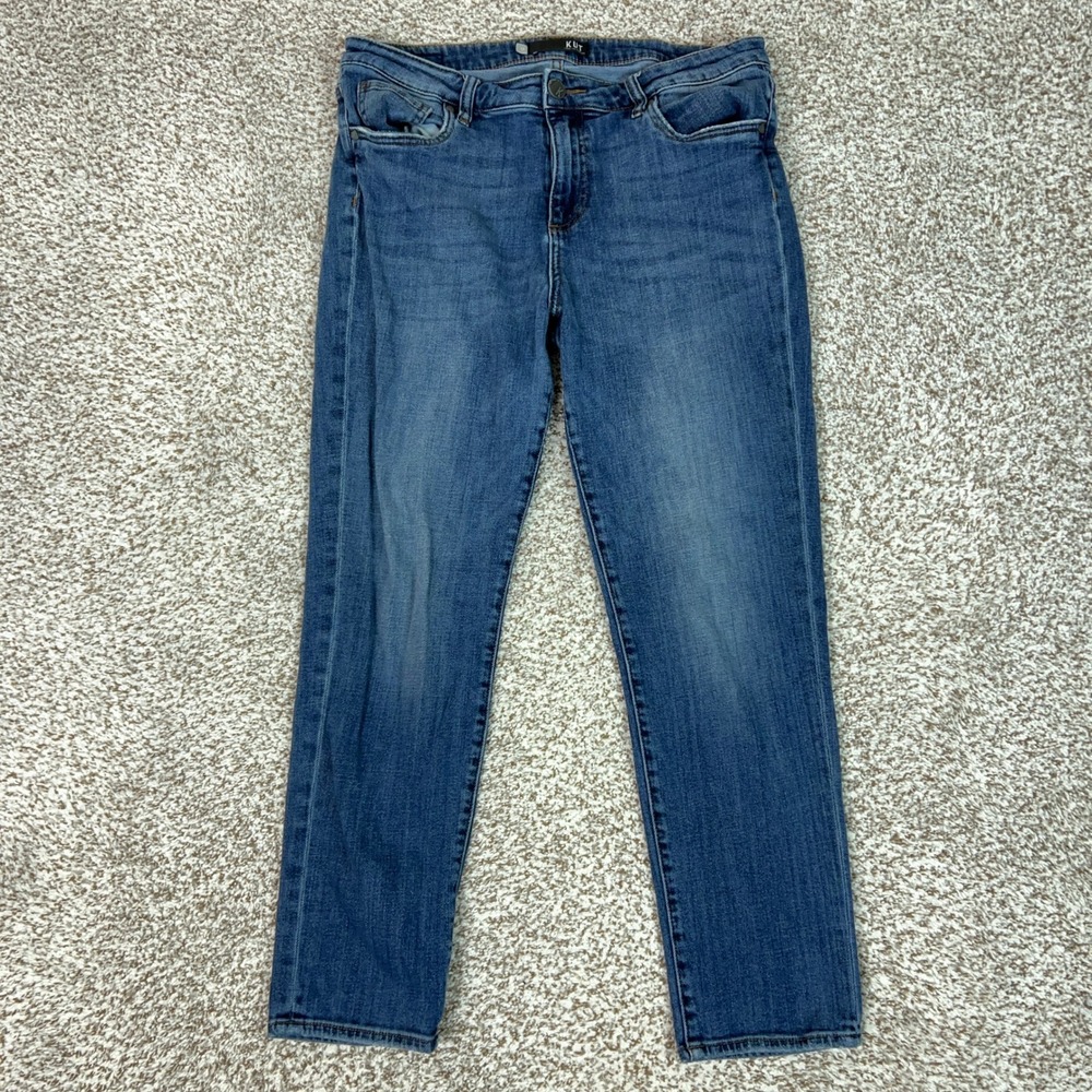 KUT from the Kloth Jeans Womens 12 Blue Straight Leg Stretch Denim Casual Basic